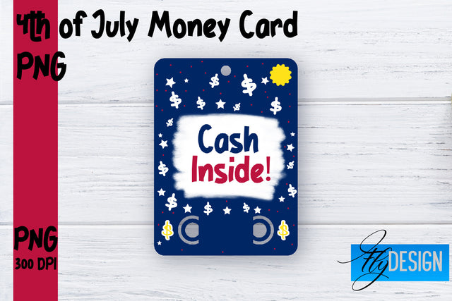 Patriotic Money Card PNG Design | 4th of July Money Holder | USA PNG Sublimation Fly Design 