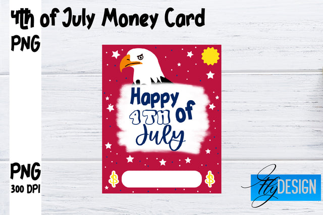Patriotic Money Card PNG Design | 4th of July Money Holder | USA PNG Sublimation Fly Design 