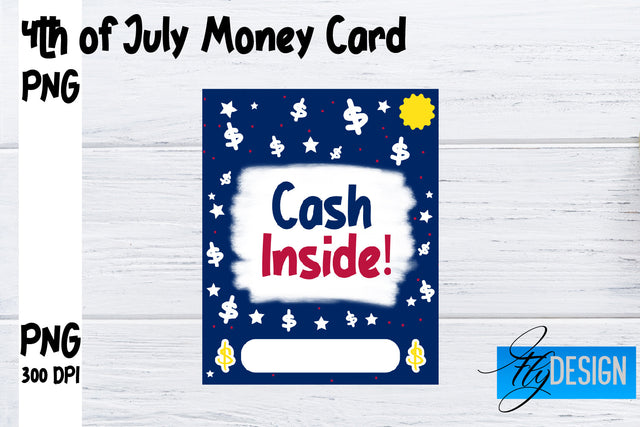 Patriotic Money Card PNG Design | 4th of July Money Holder | USA PNG Sublimation Fly Design 