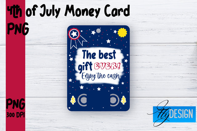 Patriotic Money Card PNG Design | 4th of July Money Holder | USA PNG Sublimation Fly Design 