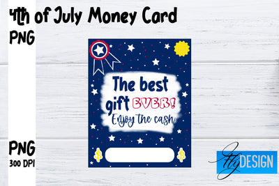 Patriotic Money Card PNG Design | 4th of July Money Holder | USA PNG Sublimation Fly Design 