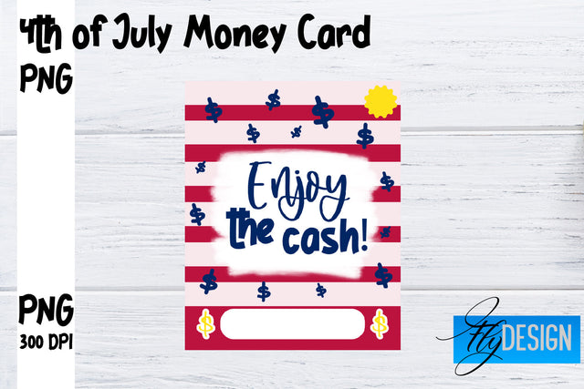 Patriotic Money Card PNG Design | 4th of July Money Holder | USA PNG Sublimation Fly Design 