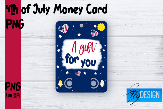 Patriotic Money Card PNG Design | 4th of July Money Holder | USA PNG Sublimation Fly Design 