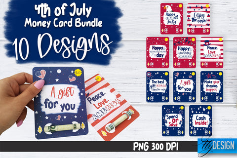 Patriotic Money Card PNG | Money Holder Bundle Sublimation Fly Design 
