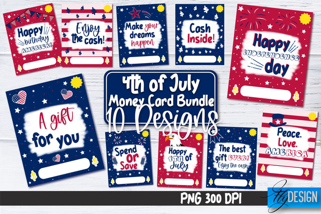Patriotic Money Card PNG | Money Holder Bundle Sublimation Fly Design 