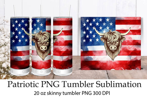 Patriotic PNG Tumbler Sublimation. 20 oz skinny tumbler. Sublimation Samaha Design 