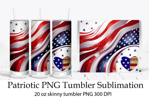 Patriotic PNG Tumbler Sublimation. 20 oz skinny tumbler. Sublimation Samaha Design 
