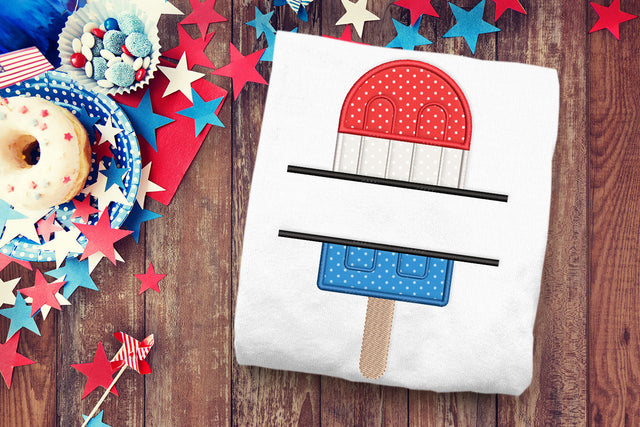 Patriotic Popsicle Split Applique Embroidery Embroidery/Applique DESIGNS Designed by Geeks 
