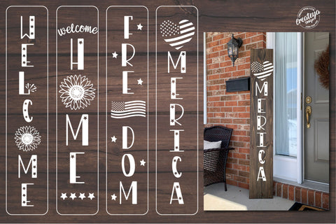 Patriotic porch bundle SVG, July 4th SVG, Fourth of July, Welcome porch sign svg, Independence Day SVG Createya Design 