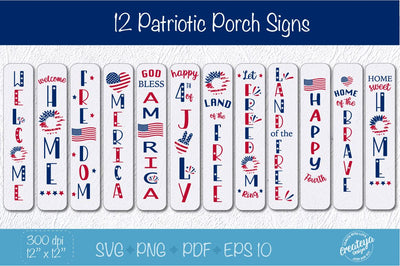 Patriotic porch bundle SVG, July 4th SVG, Fourth of July, Welcome porch sign svg, Independence Day SVG Createya Design 