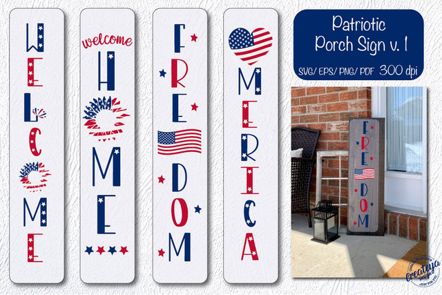 Patriotic porch bundle SVG, July 4th SVG, Fourth of July, Welcome porch sign svg, Independence Day SVG Createya Design 