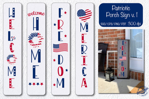 Patriotic porch bundle SVG, July 4th SVG, Fourth of July, Welcome porch sign svg, Independence Day SVG Createya Design 