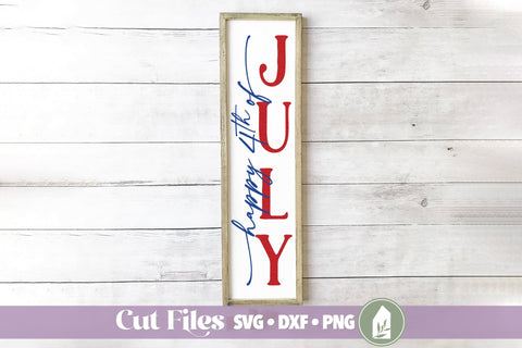 Patriotic Porch Sign, Happy 4th of July SVG, Vertical Independence Day SVG SVG LilleJuniper 