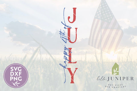 Patriotic Porch Sign, Happy 4th of July SVG, Vertical Independence Day SVG SVG LilleJuniper 