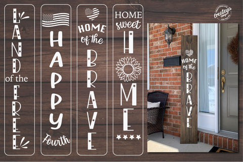 Patriotic porch sign svg, Patriotic svg, 4th of July, American flag svg SVG Createya Design 