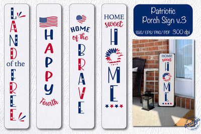 Patriotic porch sign svg, Patriotic svg, 4th of July, American flag svg SVG Createya Design 