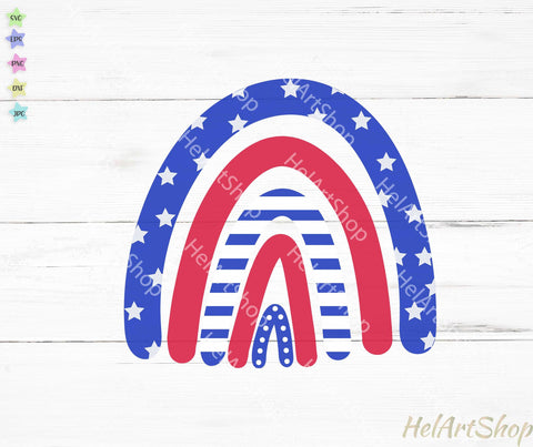 Patriotic Rainbow SVG, 4th of July SVG SVG _HelArtShop_ 