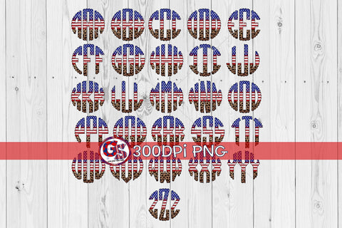 Patriotic Scalloped Monogram Font Set PNG for Sublimation-July 4th Sublimation Greedy Stitches 