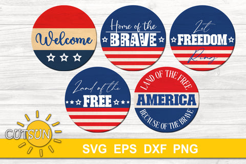 Patriotic Sign SVG bundle | Patriotic Round sign SVG bundle SVG CutsunSVG 