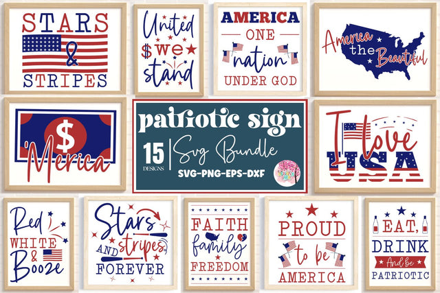 Patriotic Sign SVG Bundle SVG DESIGNS DARK 