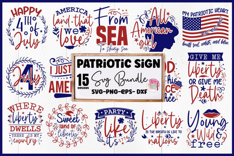 Patriotic Sign SVG Bundle SVG DESIGNS DARK 