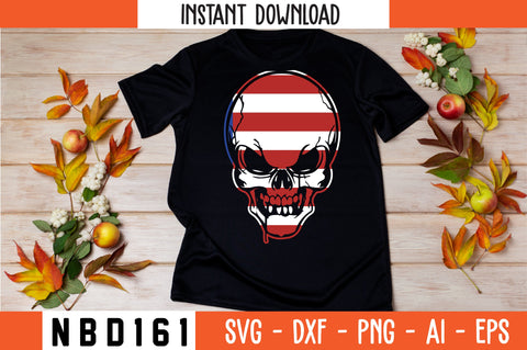 patriotic skull usa miltary T-Shirt Design SVG Nbd161 