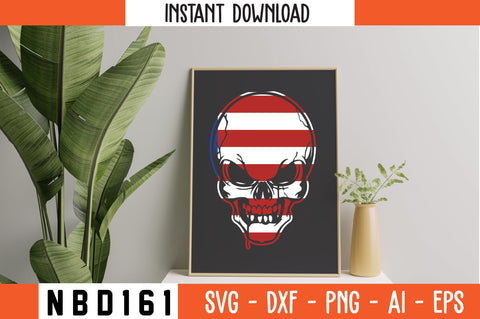 patriotic skull usa miltary T-Shirt Design SVG Nbd161 