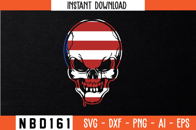 patriotic skull usa miltary T-Shirt Design SVG Nbd161 