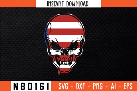 patriotic skull usa miltary T-Shirt Design SVG Nbd161 