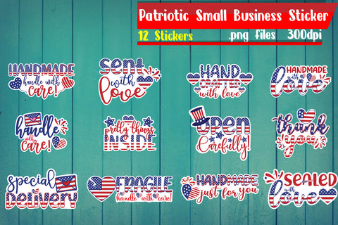 Patriotic Small Business Sticker Png Files Sublimation zafrans studio 