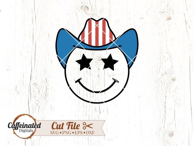 Patriotic Smiley Face SVG SVG Caffeinated SVGs 