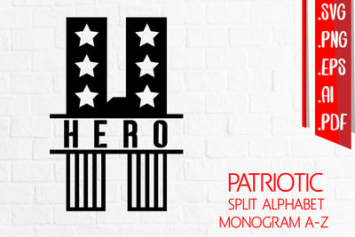 Patriotic Split Alphabet A-Z Bundle svg eps ai png pdf SVG zafrans studio 