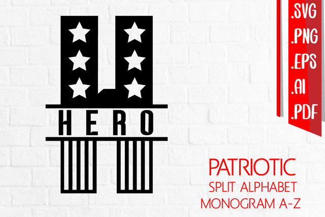 Patriotic Split Alphabet A-Z Bundle svg eps ai png pdf SVG zafrans studio 