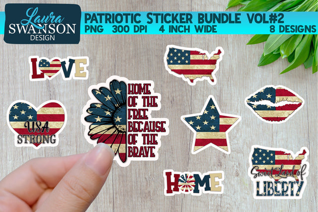 Patriotic Sticker Bundle Vol#2 | Digital & Print Sticker Set SVG Laura Swanson Design 