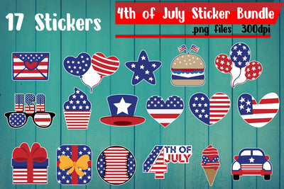 Patriotic Stickers Bundle Png Files Sublimation zafrans studio 