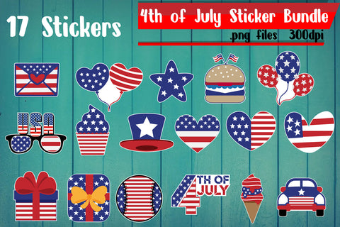 Patriotic Stickers Bundle Png Files Sublimation zafrans studio 