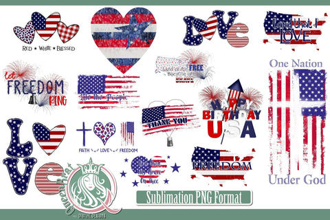 Patriotic Sublimation Bundle 1 Sublimation QueenBrat Digital Designs 