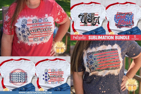 Patriotic Sublimation Bundle | 5 Fourth of July Designs Sublimation Cheese Toast Digitals 