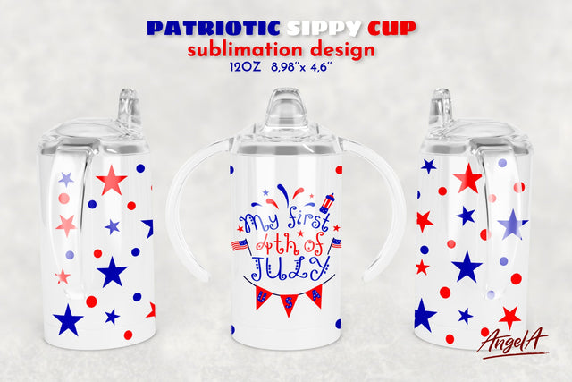 Patriotic sublimation design. 12 OZ sippy cup sublimation Sublimation Angelina Semenova 