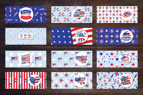 Patriotic sublimation designs. Mug wrap bundle sublimation. Sublimation Angelina Semenova 