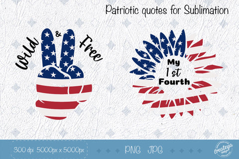 Patriotic Sublimation, My first 4th, American Sunflower Sublimation Createya Design 