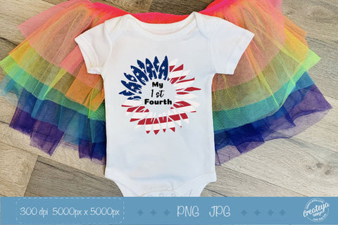 Patriotic Sublimation, My first 4th, American Sunflower Sublimation Createya Design 