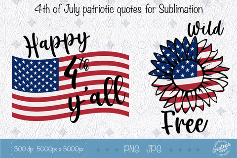 Patriotic Sublimation, My first 4th, American Sunflower Sublimation Createya Design 