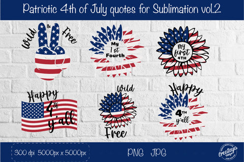 Patriotic Sublimation, My first 4th, American Sunflower Sublimation Createya Design 