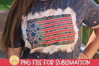 Patriotic Sublimation PNG | Camo & Leopard Print US Flag Sublimation Cheese Toast Digitals 