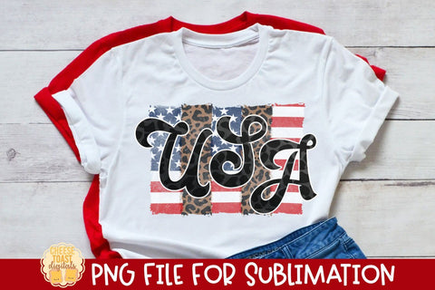 Patriotic Sublimation PNG | USA Leopard Print Flag Sublimation Cheese Toast Digitals 