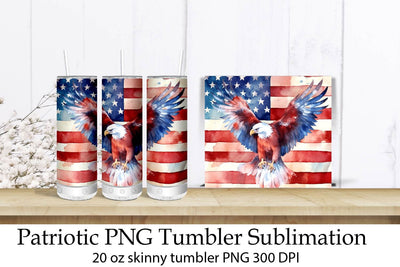 Patriotic Sublimation Tumbler. American Flag Png. Sublimation Samaha Design 