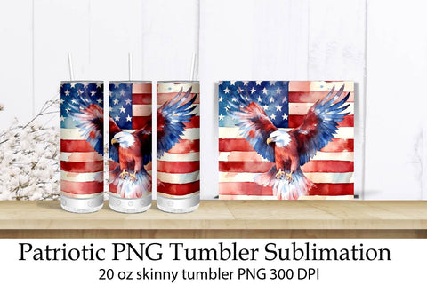 Patriotic Sublimation Tumbler. American Flag Png. Sublimation Samaha Design 