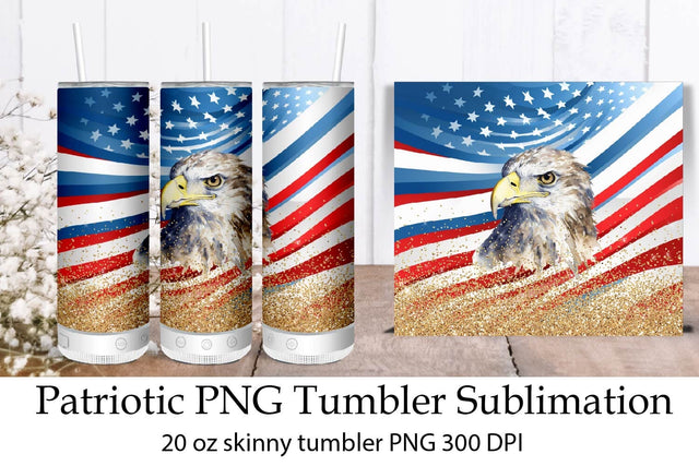 Patriotic Sublimation Tumbler. American Flag Png. Sublimation Samaha Design 