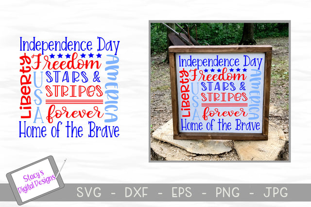 Patriotic Subway Art SVG - Fourth of July SVG SVG Stacy's Digital Designs 